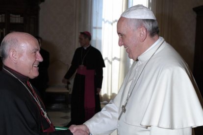 Vicente Jiménez Zamora en una audiencia con el papa Francisco.