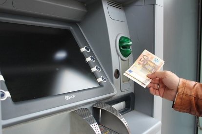 Cajero automático de un banco.