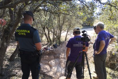 Trabajos realizados en la fosa de Adradas.