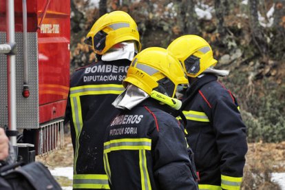 Bomberos de la Diputación de Soria de una intervención.