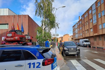 El viento provocó la caída de ramas a la acera.