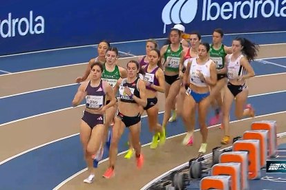 Marta Pérez en la prueba de 1.500 disputada en la mañana de este domingo.