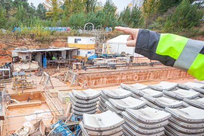 Vista general de las obras de la nueva depuradora de Soria. MARIO TEJEDOR