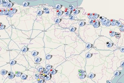 Mapa de la DGT del estado del tráfico a las 20.30 horas del viernes 8 de marzo de 2024, con Soria exenta de problemas.