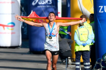 Ibrahim Chakir como campeón de España de maratón