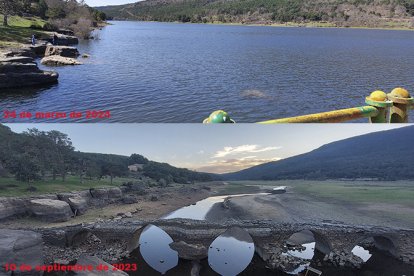 El pantano de la Cuerda del Pozo hoy y seis meses antes.