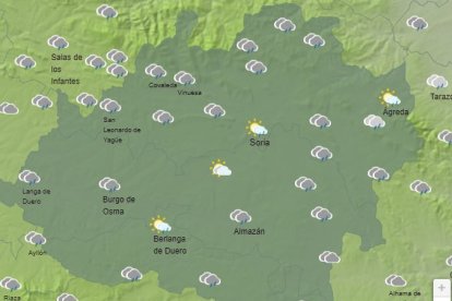 Predicción de la Aemet para Soria en la franja horaria de las 19 horas.