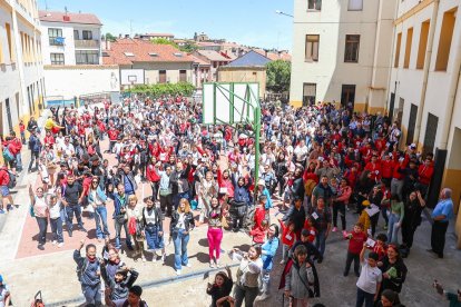 Celebración en el colegio Trilema Soria en la mañana de este jueves tras conocer su selección dentro de los premios internacionales.