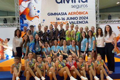 Los representantes del Club Gimnasia Soria en el Nacional celebrado en Torrent.