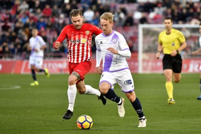 Dani Nieto en su primera de las dos temporadas que defendió la camiseta del Numancia.