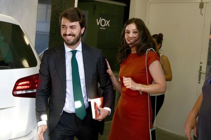 El vicepresidente de la Junta de Castilla y León, Juan García Gallardo, a su llegada a la reunión del Comité Ejecutivo Nacional de VOX en Madrid