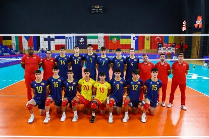 El combinado nacional antes de afrontar el partido ante Francia.