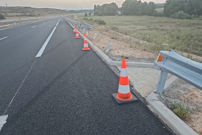 Lugar por donde se salió el vehículo en la A-11.