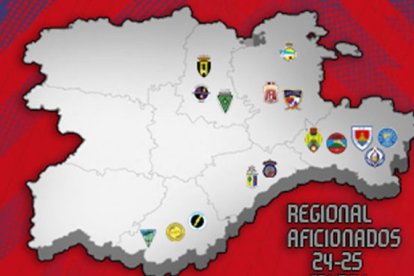 Mapa del Grupo A de la Primera Regional de Aficionados.