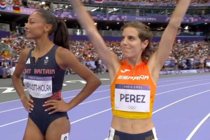 Marta Pérez momentos antes de iniciar la carrera en la que lograba el récord de España.