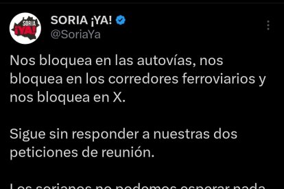 Soria Ya cuestionando el bloqueo de Puente.