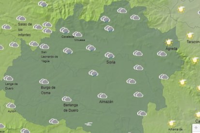 Predicción de la Aemet en la franja de las 16 horas en Soria.