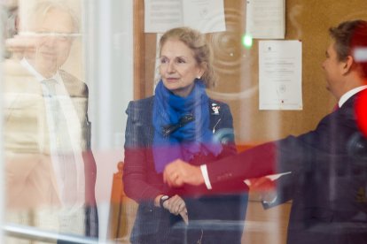 Pilar González de Gregorio, hija de la 'duquesa roja', en el Juzgado de Soria.