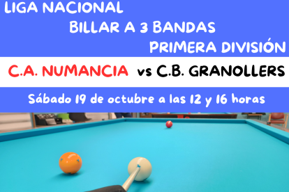 Cartel anunciador de la Liga de billar.