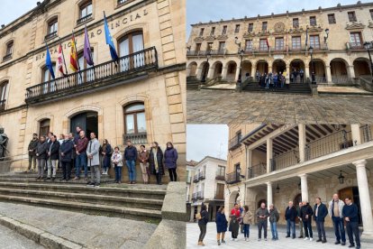 Minutos de silencio por los afectados por las inundaciones en el Levante en la Diputación, el Ayuntamiento de Soria y el de El Burgo de Osma.