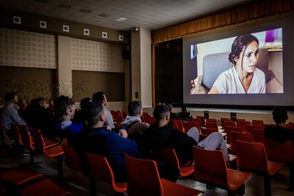 Actividad del Festival de Cortos en la cárcel de Soria.