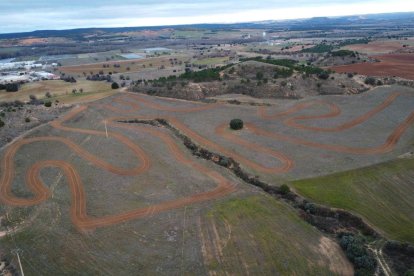 Imagen aérea del nuevo escenario para la práctica del motocross del Burgo de Osma.