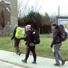 Peregrinos alemanes y una danesa en el Camino de Santiago llegan a Carrión de los Condes (Palencia)-Brágimo / ICAL