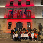 Diputación se iluminó de rojo para invitar a Soria a conocer más sobre el síndrome 22q11.