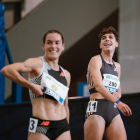 Marta Pérez junto a Esther Guerrero tras la final del Campeonato de España de Atletismo en Pista Cubierta.