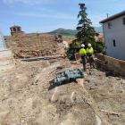 Obras de cimentación en el nuevo edificio que albergará el planetario, en Borobia.