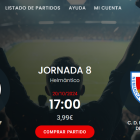 El partido del Numancia en Salamanca se podrá ver por un precio de 3,99 euros