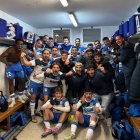 Celebración de los jugadores del Almazán tras ganar el pasado fin de semana.