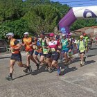 Momento de una de las salidas de la primera edición del Trail del Jalón celebrada ayer.