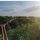 Recreación  de la pasarela que se proyecta en el campamento de La Nava en Covaleda.