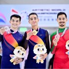 Héctor Díez Severino sube a lo más alto del podio como campeón del mundo.