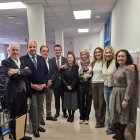 Autoridades y profesores ayer durante el acto celebrado en el Santa Catalina.