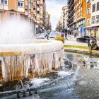 El frío invernal congeló ríos y fuentes