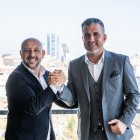 Óscar Ribot y el agente FIFA soriano Luis Alonso.