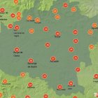 Previsión de temperaturas de la Aemet para este jueves en Soria en la franja de las 17 horas.