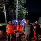 Bomberos de Soria, Guardia Civil y sanitarios en el rescate del senderista en Santa Inés.
