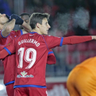 Manu del Moral le dedicó el gol a su abuela fallecida, un tanto que daba los tres puntos al Numancia.-Mario Tejedor