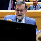 El presidente del Gobierno, Mariano Rajoy, en el Senado.-/ JUAN MANUEL PRATS