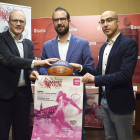 Manjarrés, Hernández y Calvo en la presentación del 3x3 Street Basket que se celebrará en Soria.-Noelia Martínez
