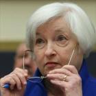 La presidenta de la Reserva Federal, Janet Yellen, ayer, en Washington.-AFP / MARK WILSON .