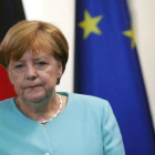 La canciller alemana, Angela Merkel, en una rueda de prensa en Berlin, el 24 de junio.-REUTERS / HANNIBAL HANSCHKE