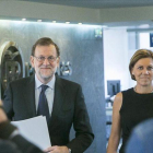 Mariano Rajoy y Dolores de Cospedal, este lunes a su llegada al comité de dirección del PP-EFE / Tarek