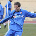 Culebras en el entrenamiento de ayer del Numancia. / V. Guisande-