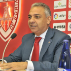 El presidente del C.D. Numancia, Moisés Israel, en una comparecencia de prensa en Los Pajaritos.-Valentín Guisande