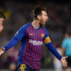 Messi marcó dos de los tres goles del Barça.-