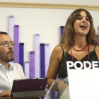 Rueda de prensa tras el Consejo de Coordinación de Podemos a cargo de Pablo Echenique y Noelia Vera.-DAVID CASTRO